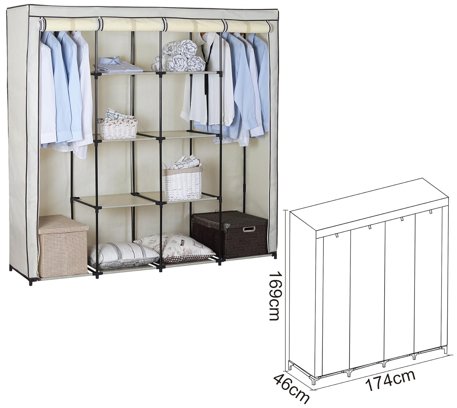 Wardrobes Diy Wardrobe Cupboard Clothes Folding Wardrobe Textile