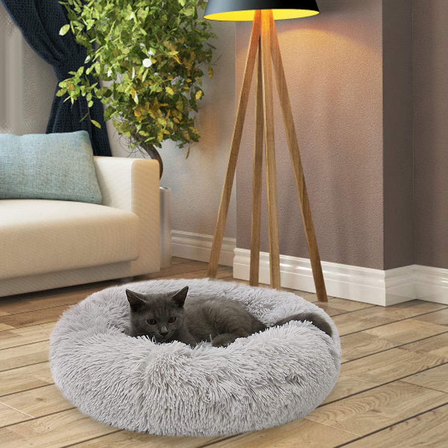 Dorakitten Cat Bed, Cat Bed for Indoor Cats Bed with Blanket Cat Bed Round Kitten Cushion Bed, Faux Fur Cat Beds for Small Cat and Small Dog, Plush Soft Cat Sleeping Bed: Kitchen & Dining