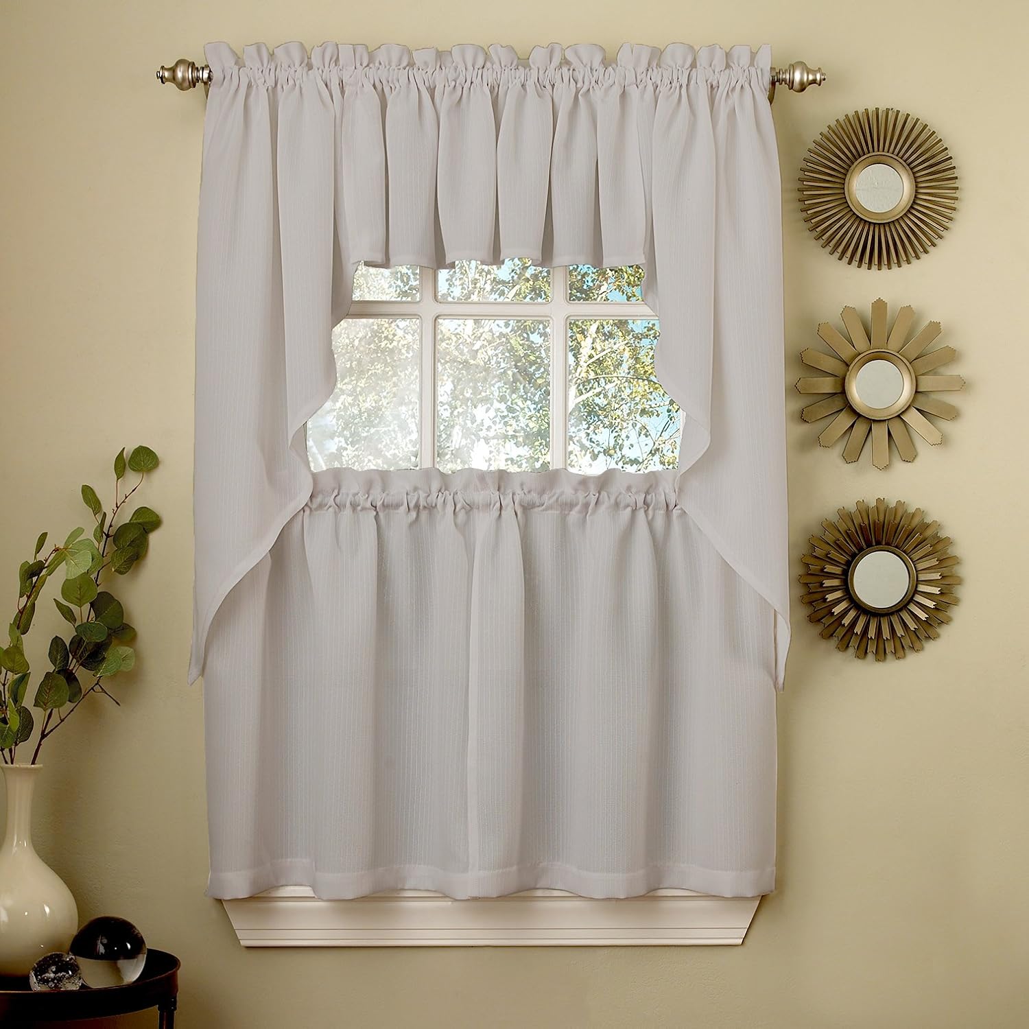 Best gray kitchen curtains and valances set