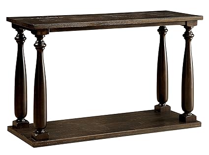 Homes Inside Out Idf 4420s Aiden Sofa Table Normal Dark Walnut