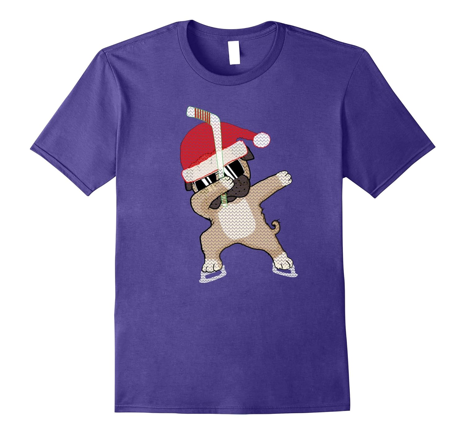 Dabbing Pug Hockey Christmas Shirt Ugly Sweater Tee-ANZ