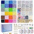 JQEEYGV Bracelet Making Kit 7300Pcs Clay Beads for Friendship Bracelet Kit 24 Colors Beads for Bracelets with Letter Beads DIY Jewelry Making Girls Crafts Gifts Ages 6-12