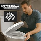 ZENO Oval Soft Close Toilet Seat Quick Release Metal Hinges Easy Clean White UF view 3