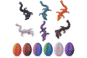 NEXT STOP M 6PCS 3D Printed Dragon Egg with Movable Dragon Inside, Party Favors for Kids, Unique Dragon Toys, Creative Eggs Decor, Fun Gifts for Boys & Girls