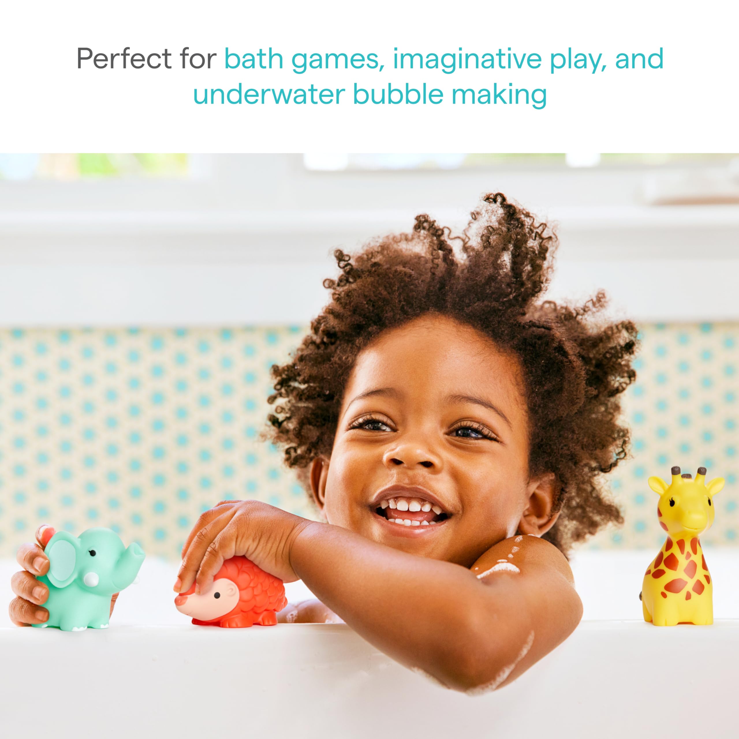 Munchkin Baby Bath Toy Squirts for Babies and Toddlers 9 Months and Up, Wild Animal Squirters, 8 Pack