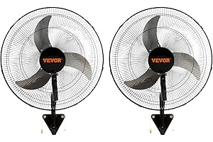 VEVOR Wall Mount Fan, 2 PCS 18 inch Oscillating, 3-speed High Velocity Max. 4000 CFM Industrial Wall Fan for Indoor, Commerci