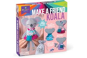 PLAYMONSTER Craft-Tastic Make a Friend Koala, Kids Crafts Ages 6-8, Arts & Crafts for Kids 4-6, Koala Craft Kit, Spring Crafts for Kids, Travel Activities for Kids, Kids Sewing Kit