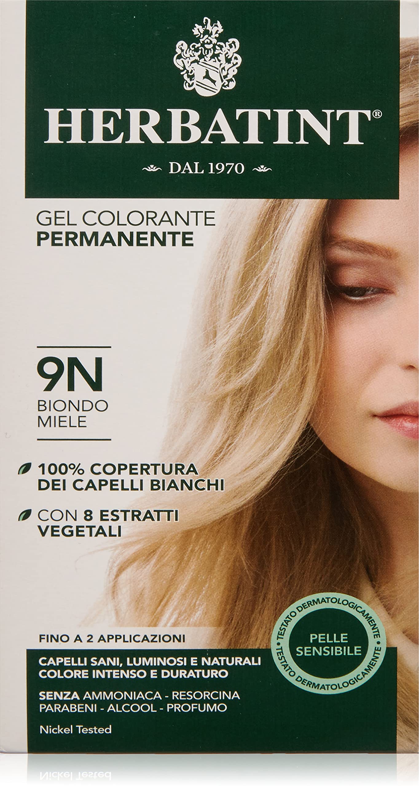 Herbatint Permanent Herbal Hair Colour Gel, 9N, honey blonde,150 ml