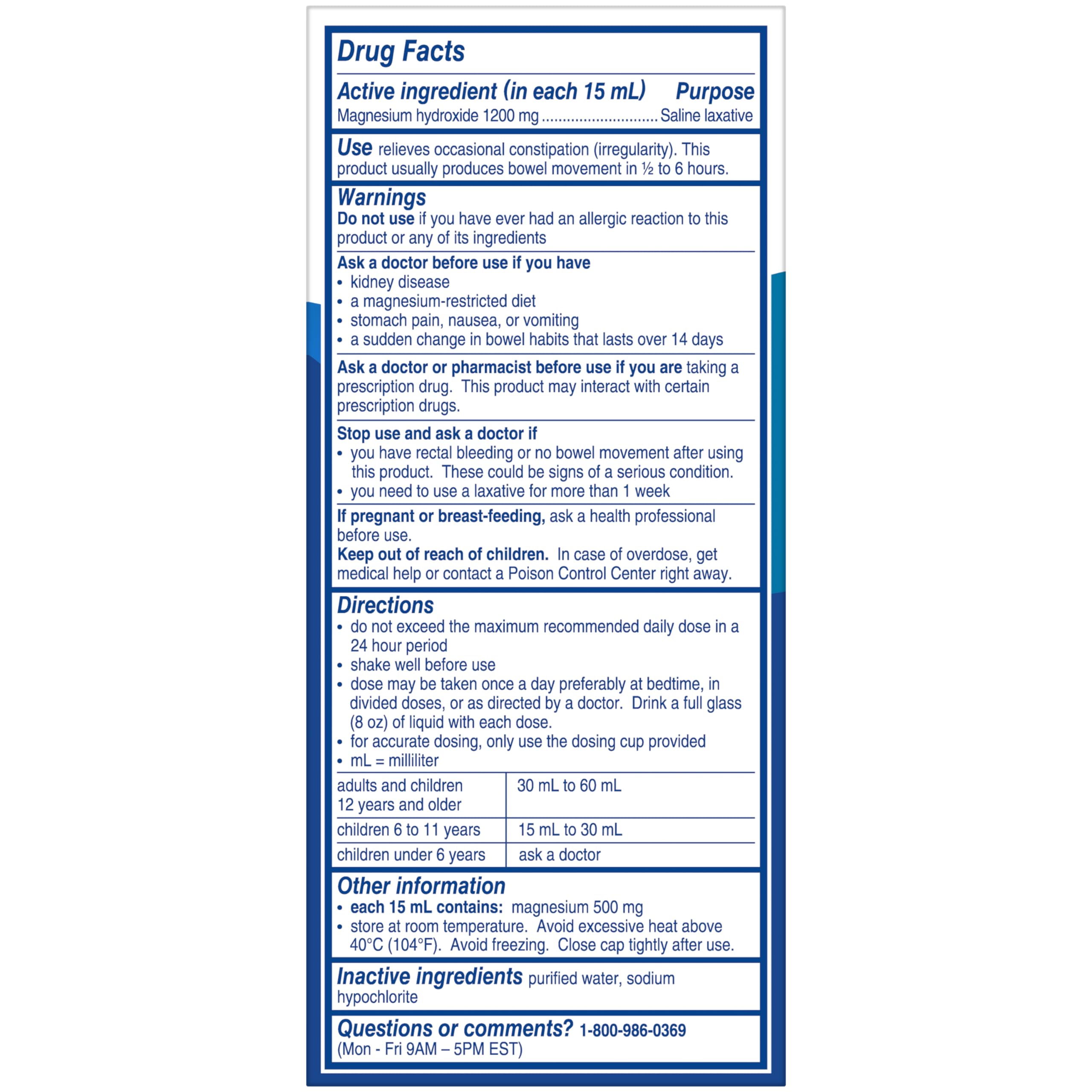 Phillips' Milk of Magnesia, Laxative, Original, 4 Ounce (Pack of 6) - Packaging May Vary