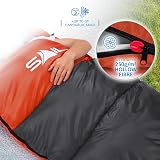 SAIL 3 Season Sleeping Bag Kids & Adults Extra Wide 220cm Orange view 6