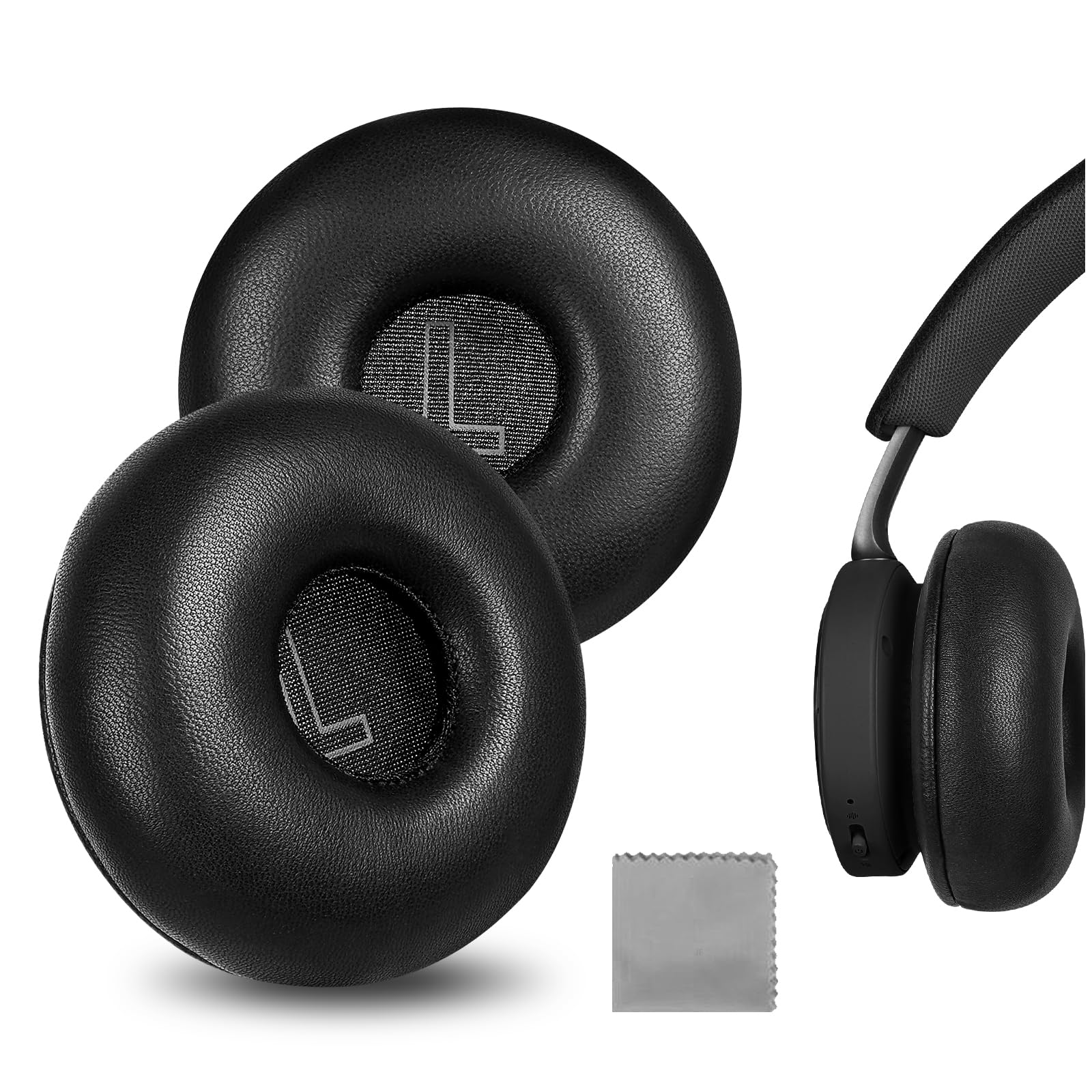 Geekria Elite Sheepskin Replacement Ear Pads Compatible with Bang & Olufsen Beoplay H8i Headphones Ear Cushions, Repair Parts (Black)