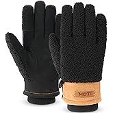 MCTi Winter Sherpa Gloves for Women Warm for Cold Weather Touchscreen Fleece Lining