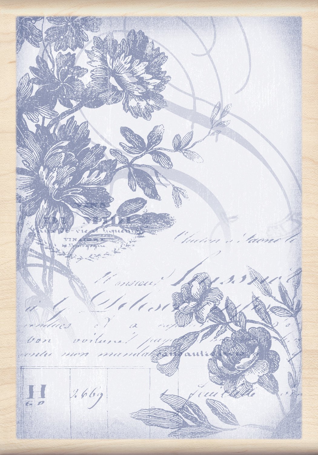 Designer Collection INKA Stamps Floral Wood Cut Wood Stamp