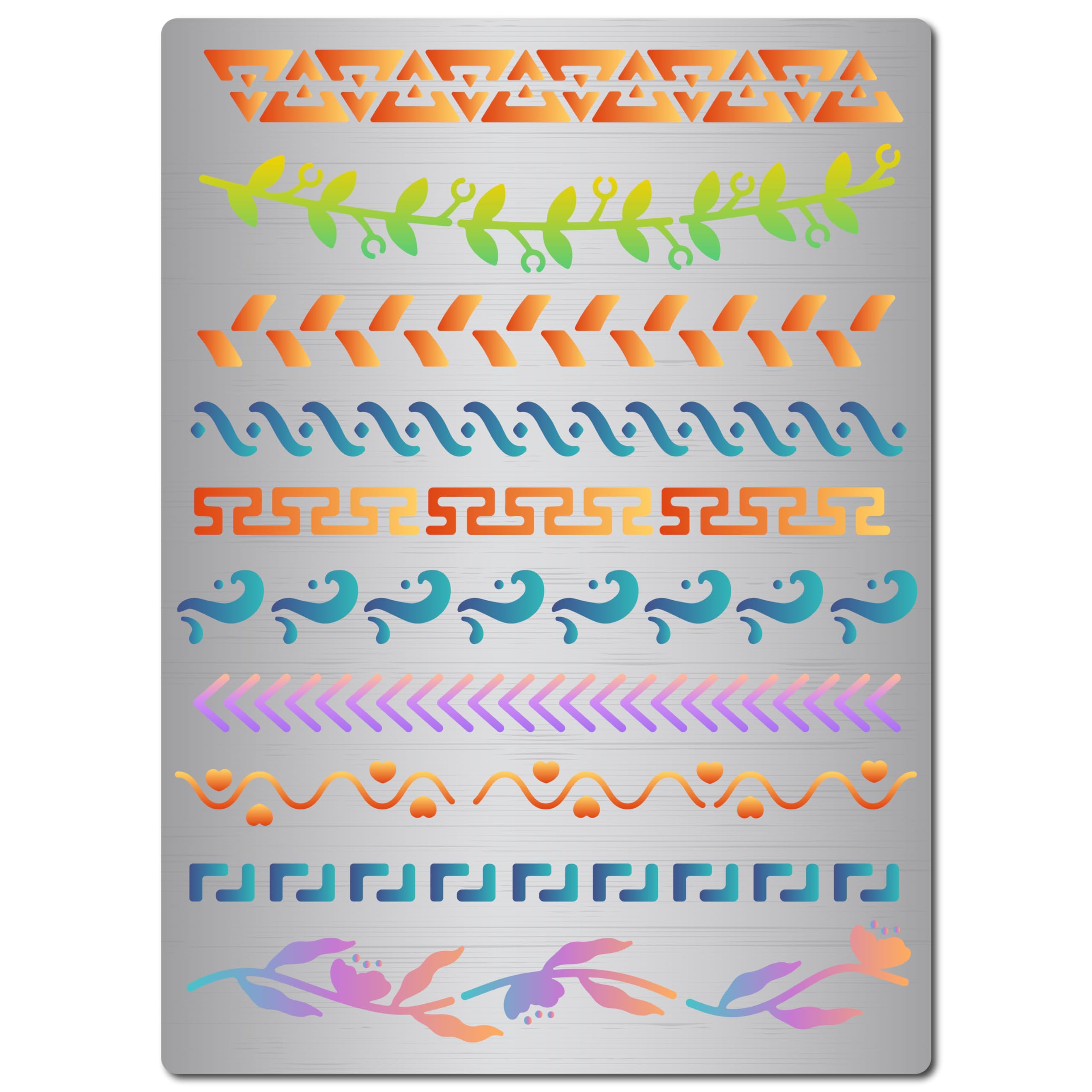 GORGECRAFT 19x14cm Metal Planner Template Journal Planner Stencils Flowers and Vines Leaf Stainless Steel Template Ornament Decoration Finds Small Stencil Pattern for Engraving Wall Crafts