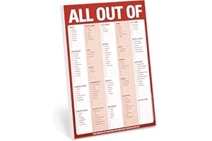 Knock Knock All Out Of Grocery List Pad (Red / Original) - All Out of Pad List & Magnetic Note Pad With Magnet, 6 x 9-inches