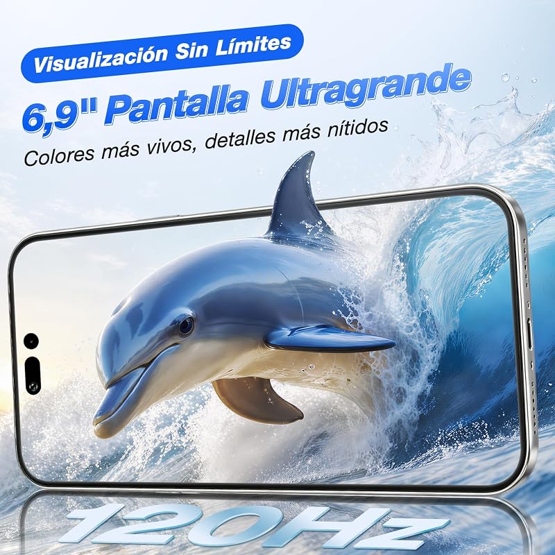 C17 Plus Teléfono Móvil Android 16, 6.9" 120Hz, 24GB+256GB/1TB Azul