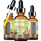 Botanical Beauty Organic SHEA BUTTER OIL 100% Pure Natural Undiluted Refined Cold Pressed Carrier Oil for Face, Skin, Hair, Lip, Nails. African Shea (Karite) Nut Oil (1 Fl Oz)