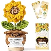 Emotional Support Crochet Positive Sunflower, Inspirational Gifts for Women Little Reminder You're Enough, Thank You Valentine's Day Birthday Gifts Teacher Appreciation Gift for Coworker Nurse Mom