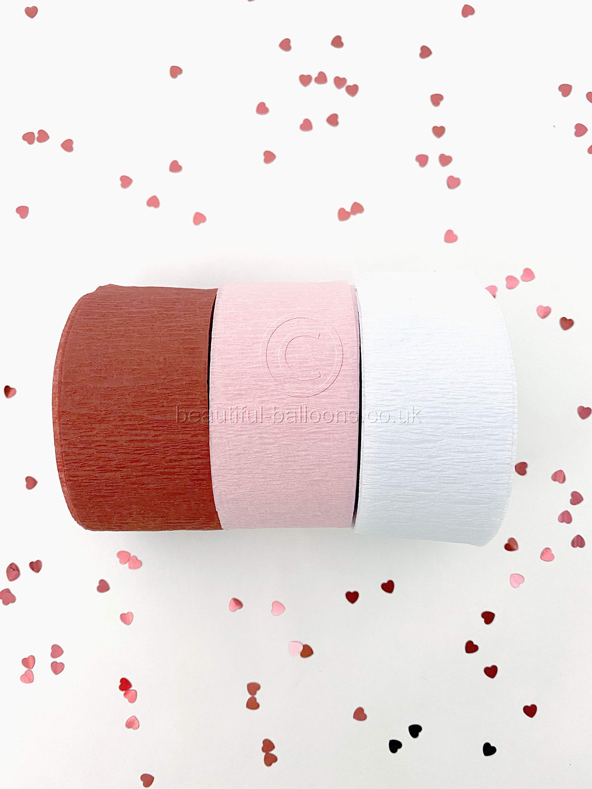 Beautiful Balloons Crepe Paper Kit - Red, Baby pink and White! valentines birthday wedding back drop decorations or even baby showers! princess party