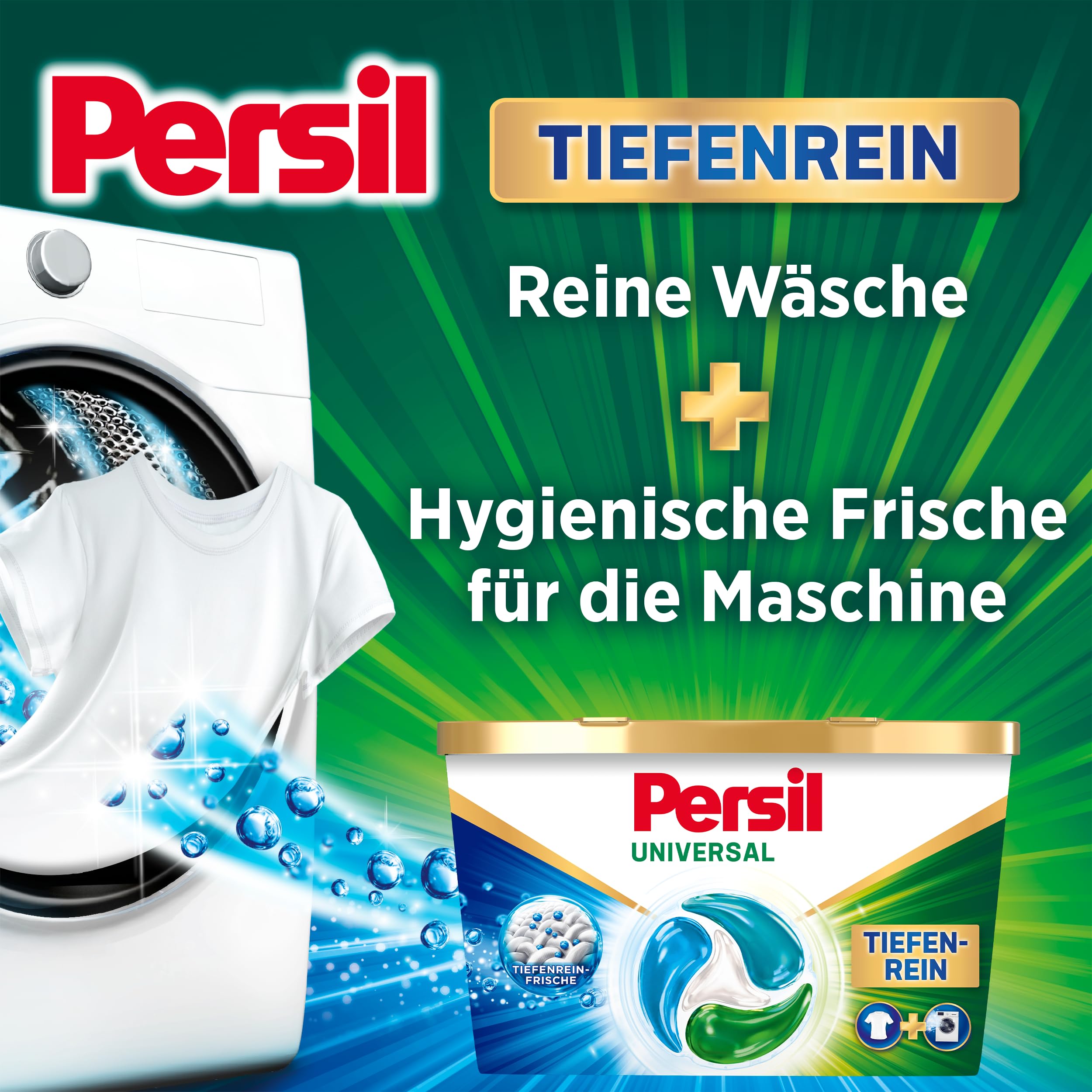 Persil Tiefenrein 4in1 DISCS (100 Waschladungen), Universal Waschmittel mit Tiefenrein-Frische, Vollwaschmittel für reine Wäsche und hygienische Frische für die Maschine 2