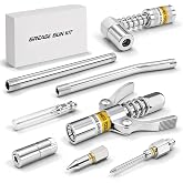 8PCS Grease Gun Tips Kit, Quick Lock Coupler, 90&deg; Adapter, Needle &amp; Nozzles | Tips, Quick Lock Coupler, 90&deg;Adapter, Plain Coupler, Needle Nozzle, Sharp Nozzle, Injector Needle, Straight Pipe, Bend Pipe