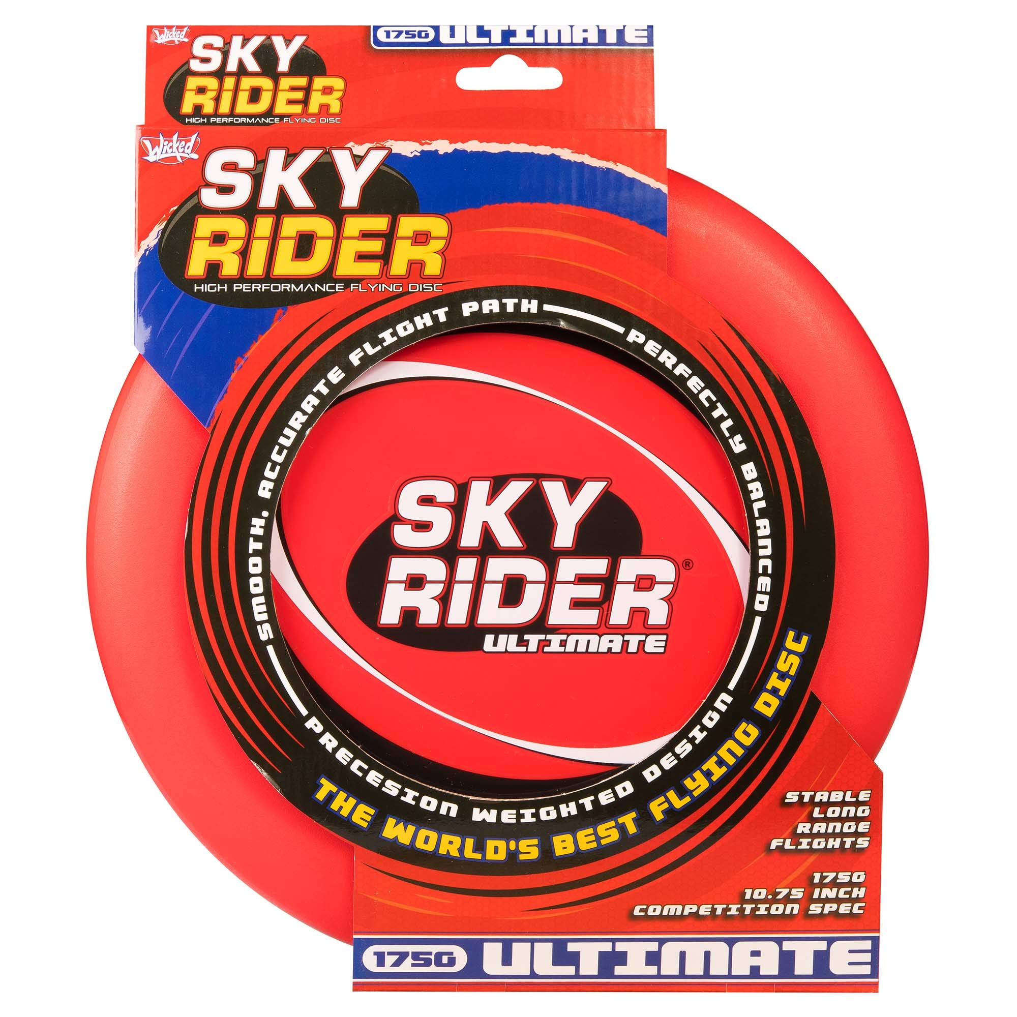 Wicked Sky Rider Ultimate from Vision | High Performance Flying Disc | 175g Precision Weighted for Ultimate Frisbee (Red)