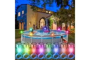 SPYONG Solar Pool Lights for Above Ground Pool Frame, 2025 Upgraded Super Bright RGB Waterproof LED Pool Lights, Swimming Pool Light for Outdoor Pool Enclosure Fence Decoration Accessories(8 Packs)
