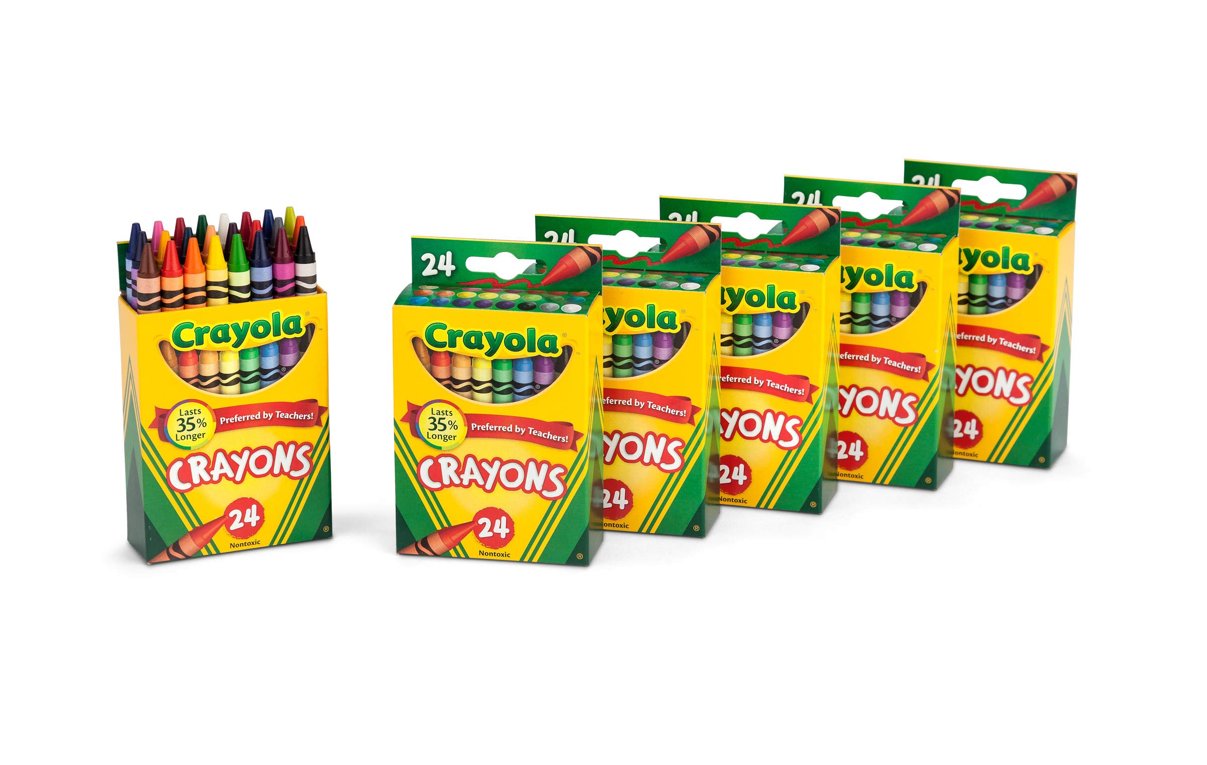 Crayola Crayons, Bulk School Supplies For Kids, 24 Count Crayon Box (Pack Of 6), Assorted Colors
