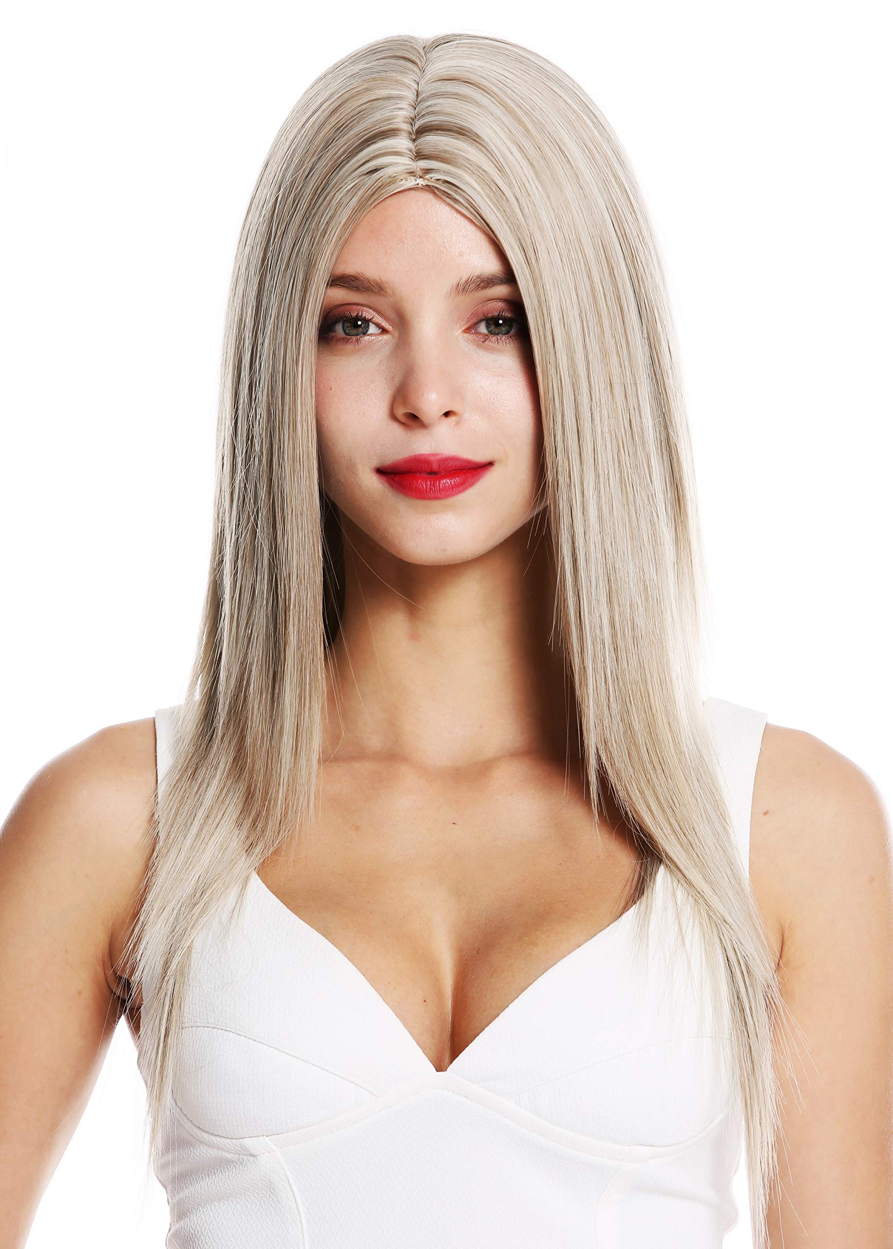 WIG ME UP - VK-34-H16/613 quality women's wig long sleek middle parting brown platinum blonde highlights