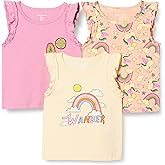 Amazon Essentials Girls and Toddlers' Ruffle Tank Tops
