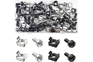 ELANE 40 Pack Cage Nuts and Screws,Server Rack Screws and Cage Nuts,Rack Mount Screws,M6 x 20mm