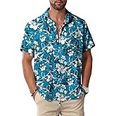 KYKU Hawaiian Shirt for Men: Beach Vacation Summer Short Sleeve Button Down Mens Shirts Casual Stylish