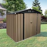 NC 8x6FT Metal Garden Shed Outdoor Storage Utility Tool Box Galvanized Steel view 2