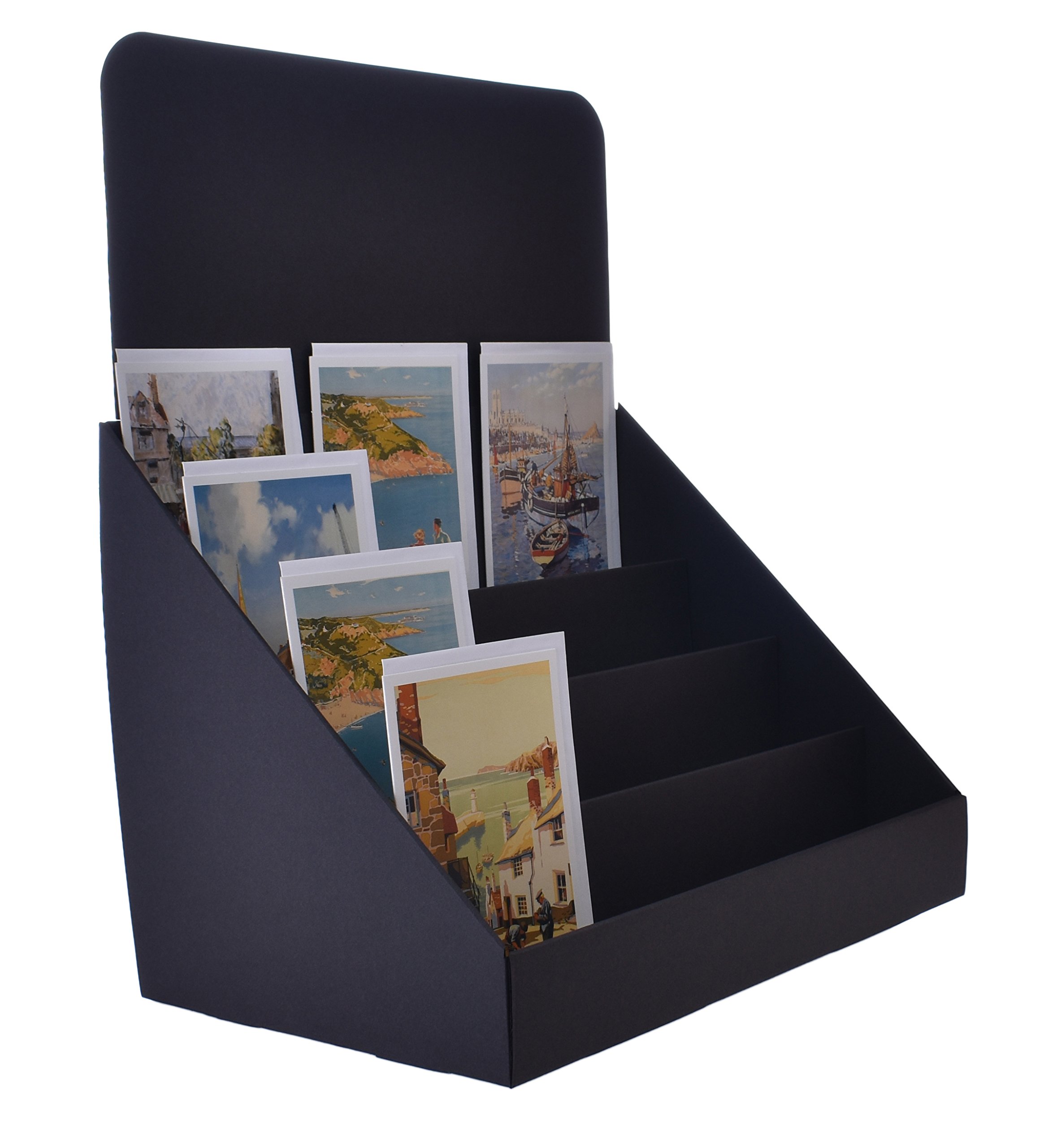 Stand-Store Black 14.5-Inch 4 Tier Cardboard Greeting Card Display Stand, Wide