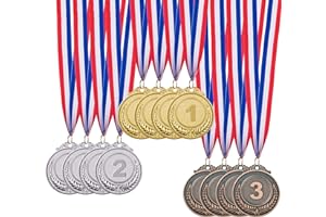 IHPUKIDI 12/24/48/96 Pieces Gold Silver Bronze Award Medals, Olympic Style Winner Medals Gold Silver Bronze Prizes for Sports, Competitions, Party Favors, 2 Inches