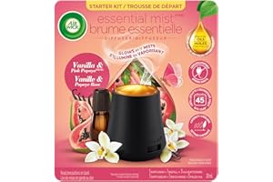 Airwick Essential Mist Kit, Vanilla & Pink Papaya, Long Lasting Fragrance(20 mL)