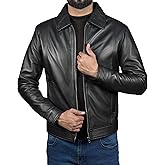 TRENDS GENESIS Lambskin Leather Jacket Men - Casual Biker Style Mens Leather Jackets | J.Wick Black, M