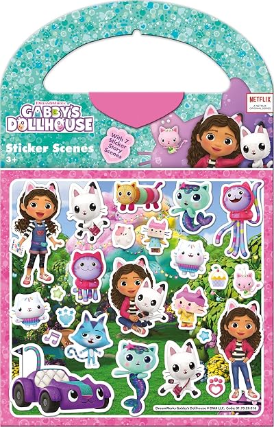 Paper Projects Gabby’s Dollhouse Activity Set 6 Scenes 50 Stickers Pink