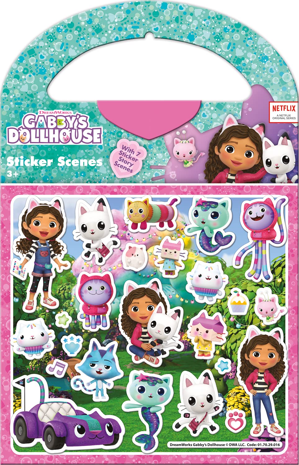 Paper Projects 01.70.29.016 Gabby's Dollhouse Activity Set | Includes 6 Scenes and Around 50 Stickers, 23.5cm x 15cm