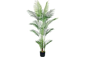 HAIHONG 4.5FT Artificial Palm Tree,Faux Areca Palm Plant with Real Touch Leaves and Adjustable Branches,Fake Tropical Palm Tree for Home Office Indoor Outdoor Modern Decoration
