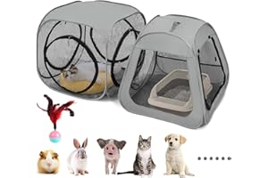 ITENT Portable Cat Playpen, Trapezoidal Design for Better Standing, Foldable Pet Tent for Indoor and Outdoor Use,Dog Playpen, Outdoor Cat Tent, Cat Houses & Condos for Kitten,Cat,Puppy and Small Animals.