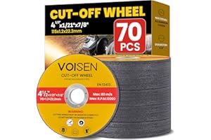 VOISEN 4 1/2 Cut Off Wheel,70 PCS Angle Grinder Cutting Disc 4-1/2" x 1/21" x 7/8" Thin Metal & Stainless Steel Cutting Wheel,Grinder Blades Professional Fast Cutting Disc