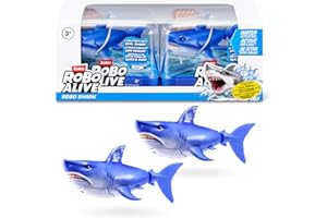 Robo Alive Water Activated Shark 2 Pack (Blue) by ZURU – Realistic Swimming Robotic Bath Toy for Kids, Tweens & Teens, Water-