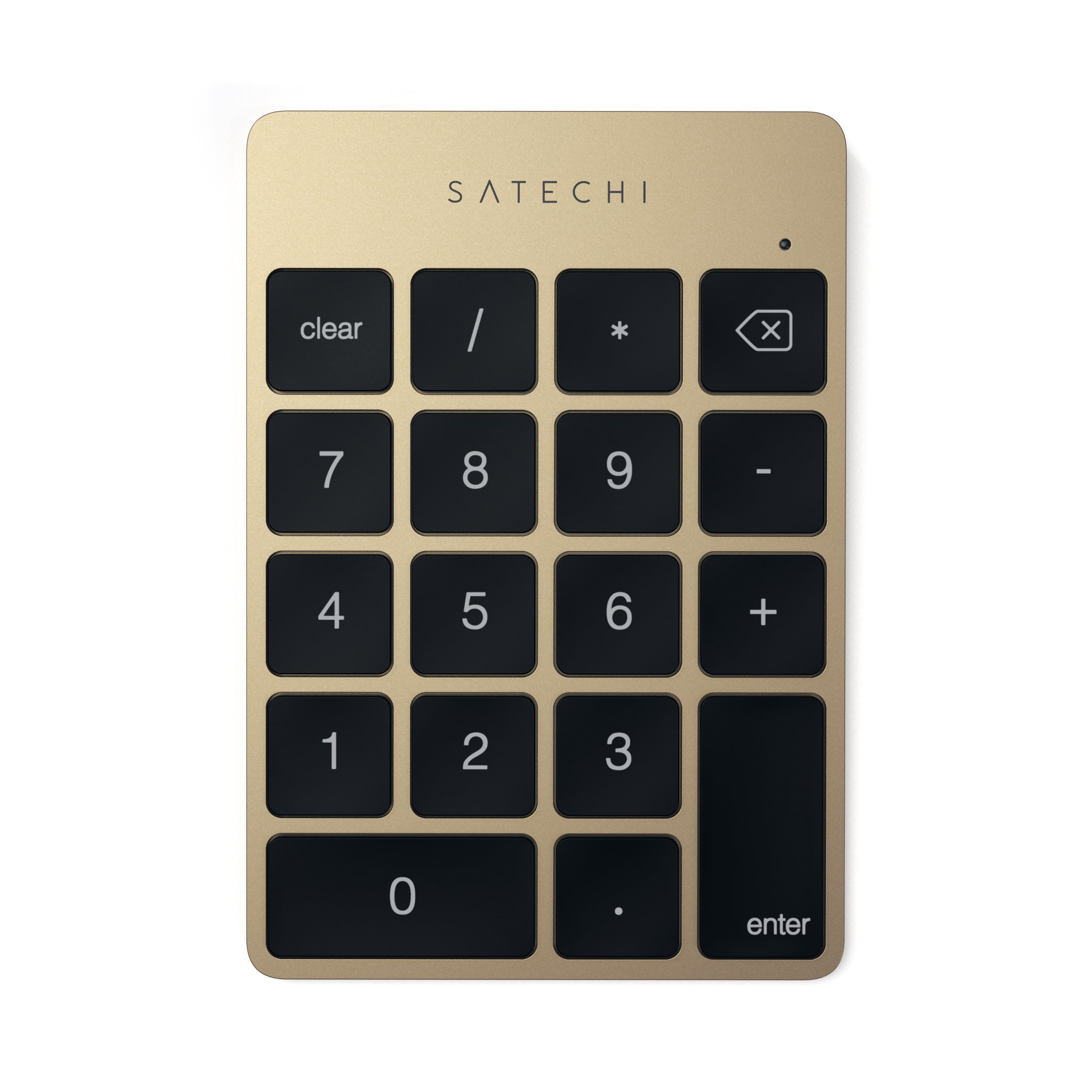 Satechi Slim Aluminium Bluetooth Wireless 18-Key Keypad Keyboard Extension - Compatible with MacBook Pro, MacBook Air, Mac Mini, iMac, iMac Pro, iPad, iPhone and more (Gold) - US English