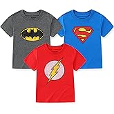 WARNER BROS Justice League Boys Short Sleeve T-Shirt 3 Pack for Toddler