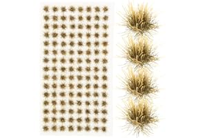 jojofuny Static Grass Tufts 120 Pieces Miniature Resin Clumps for DIY Terrain Model, Realistic Mini Grass Clusters for Model 