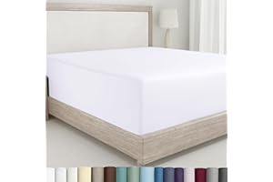 California Design Den Queen Size Fitted Sheet, 100% Cotton 400 Thread Count Sateen, Deep Pocket Queen Fitted Sheet Only, 100%