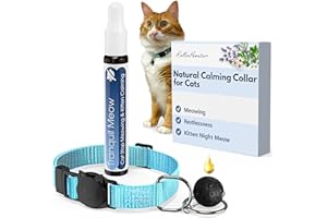 ROLLERPAWSTER Cat Stop Meowing Collar with Natural Essential Oils, Anti Meow & Anxiety Relief, Meow Deterrent Breakaway Collar with Rock Diffuser, Vet-Approved & Pet-Safe (Copaiba)