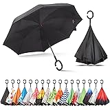 Sharpty Inverted, Windproof, Reverse Umbrella for Women with UV Protection, Upside Down with C-Shaped Handle