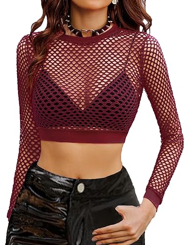 red fishnet shirt
